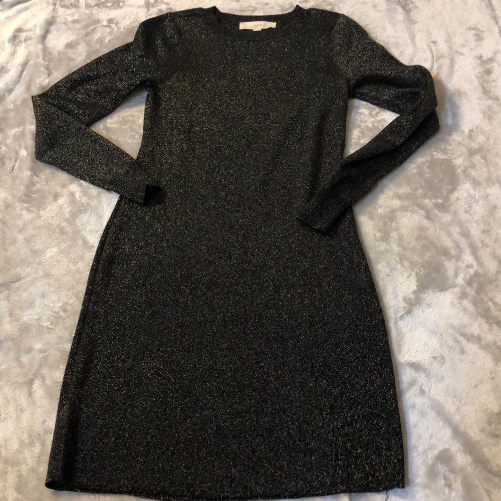 Black/ Gold metallic sweater dress